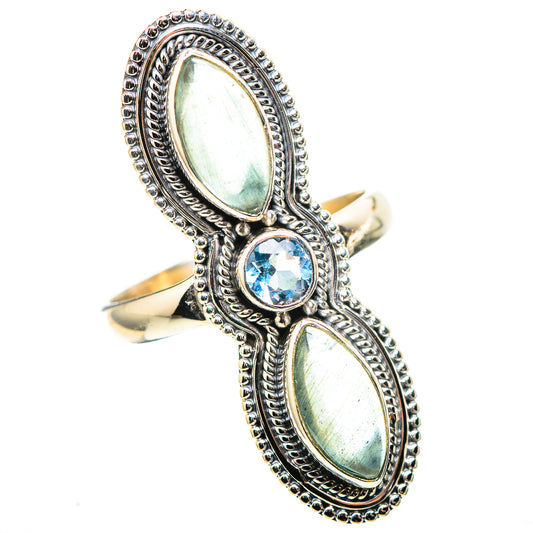Large Natural Aquamarine, Blue Topaz Ring Size 10.75 (925 Sterling Silver) RING136946