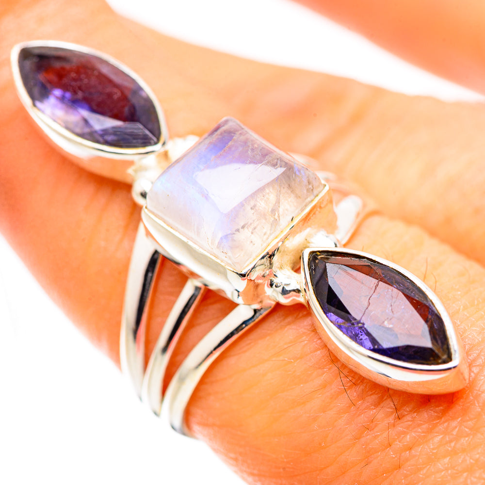 Ana Silver Co Rainbow Moonstone, Tanzanite Ring Size 7.25 (925 Sterling Silver)