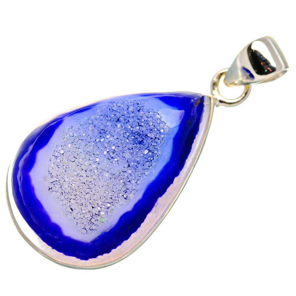 Purple Window Druzy Pendant 1 5/8" (925 Sterling Silver) PD37047