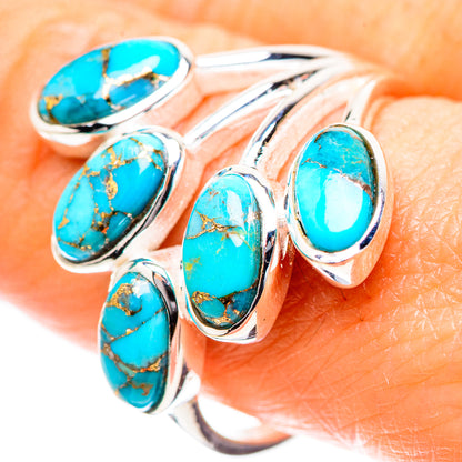 Blue Copper Composite Turquoise Ring Size 9.75 (925 Sterling Silver) RING136642
