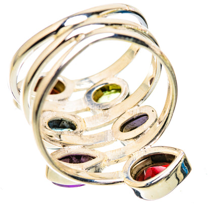 Large Garnet, Amethyst, Tanzanite, Blue Topaz, Peridot Ring Size 9.75 (925 Sterling Silver) RING135930