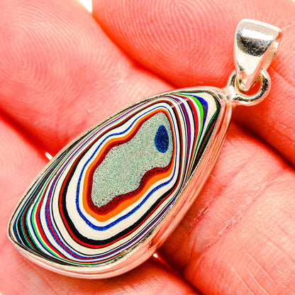Fordite Pendant 1 3/4"  (925 Sterling Silver) PD36922
