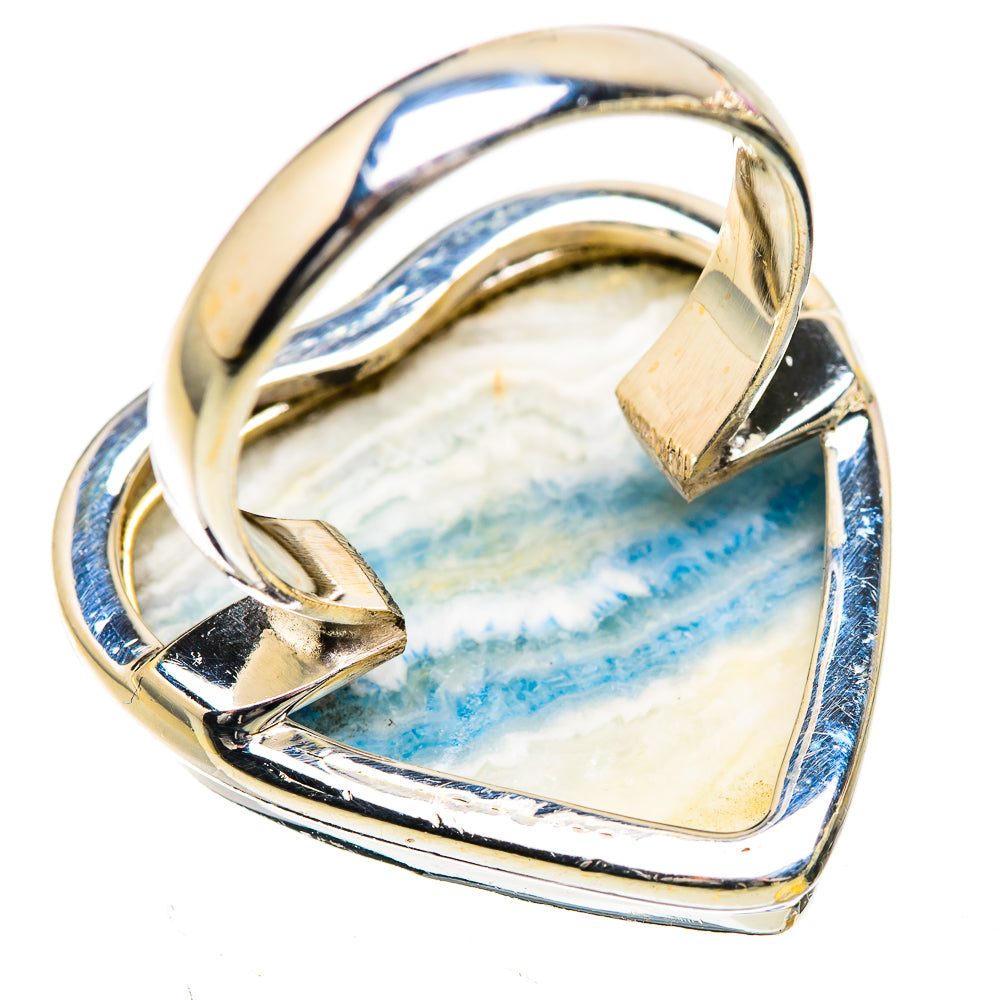 Large Blue Scheelite Ring Size 7.25 (925 Sterling Silver) RING135938