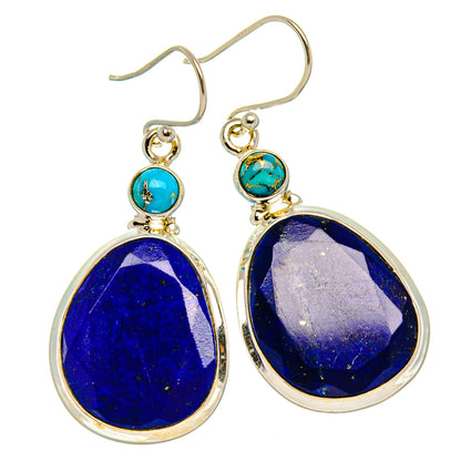 Lapis Lazuli, Blue Copper Composite Turquoise Earrings 1 3/4" (925 Sterling Silver) EARR431897
