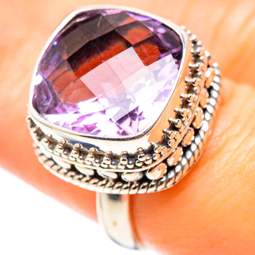 Faceted Amethyst 925 Sterling Silver Ring Size 7.25 (925 Sterling Silver) RING137497