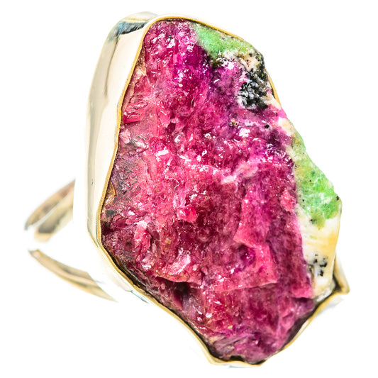 Large Rough Ruby Zoisite Ring Size 11 (925 Sterling Silver) RING137127