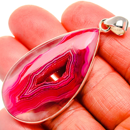 Pink Window Druzy Pendant 2 3/8" (925 Sterling Silver) PD37155