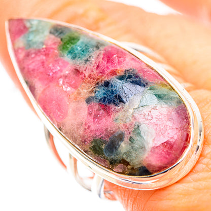 Huge Natural Tourmaline Ring Size 10 (925 Sterling Silver) RING136924
