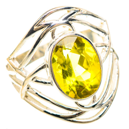 Faceted Lemon Quartz 925 Sterling Silver Ring Size 9 (925 Sterling Silver) RING137273