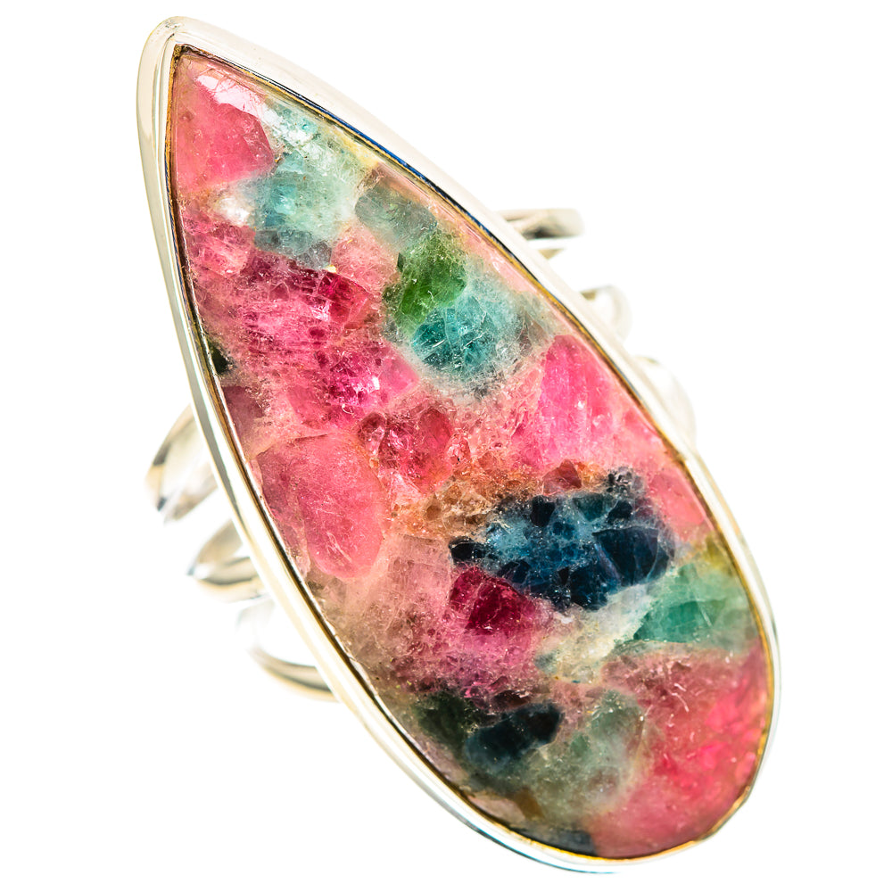Huge Natural Tourmaline Ring Size 10 (925 Sterling Silver) RING136924