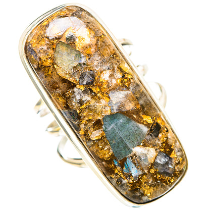 Huge Brecciated Labradorite 925 Sterling Silver Ring Size 10 (925 Sterling Silver) RING137345