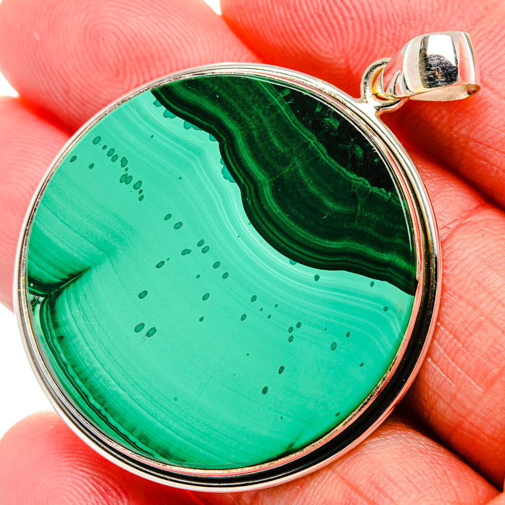 Malachite Pendant 2" (925 Sterling Silver) PD37041