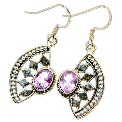Faceted Amethyst Earrings 1 1/2" (925 Sterling Silver) EARR431480