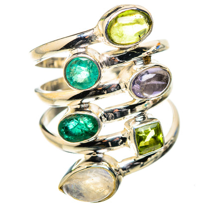 Ana Silver Co Rainbow Moonstone, Emerald, Peridot, Tanzanite Ring Size 8.25 (925 Sterling Silver)
