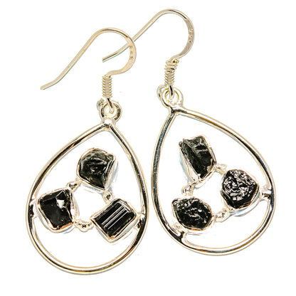 Black Tourmaline Earrings 1 3/4" (925 Sterling Silver) EARR431474