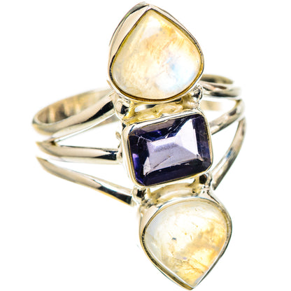 Faceted Tanzanite, Rainbow Moonstone Ring Size 9.75 (925 Sterling Silver) RING135608