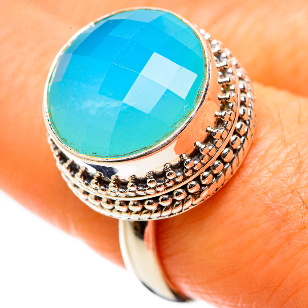 Ana Silver Co Aqua Chalcedony Ring Size 8.25 (925 Sterling Silver)