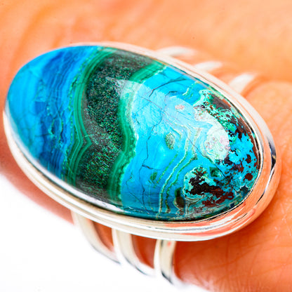 Large Malachite In Chrysocolla Ring Size 9 (925 Sterling Silver) RING135967