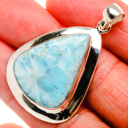 Larimar Pendant 1 3/4" (.925 Sterling Silver)