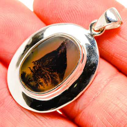 Scenic Dendritic Agate Pendant 1 1/2"  (925 Sterling Silver) PD36940