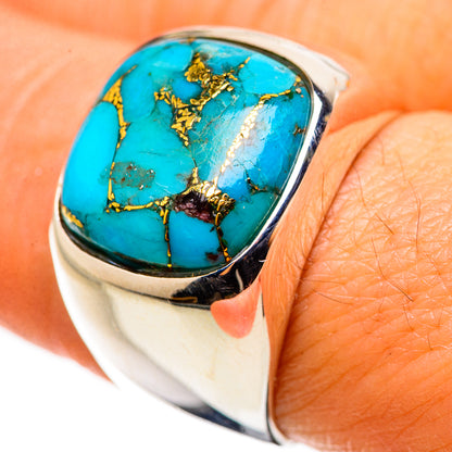 Blue Copper Composite Turquoise Ring Size 8 (925 Sterling Silver) RING134637