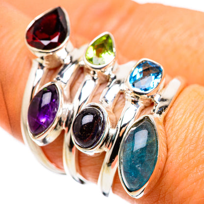 Garnet, Apatite, Blue Topaz, Tanzanite, Amethyst, Peridot Ring Size 8 (925 Sterling Silver) RING134801