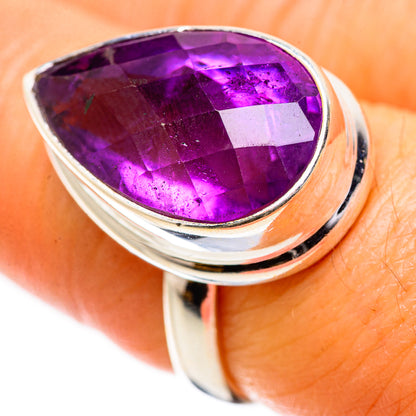 Faceted Amethyst Ring Size 7.25 (925 Sterling Silver) RING135485