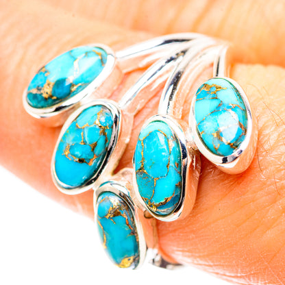 Blue Copper Composite Turquoise 925 Sterling Silver Ring Size 8 (925 Sterling Silver) RING137309