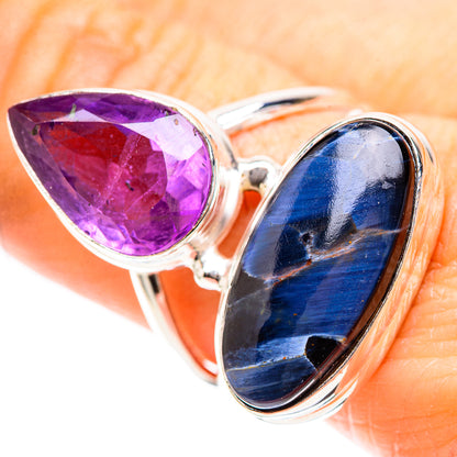 Large Pietersite, Amethyst 925 Sterling Silver Ring Size 9 (925 Sterling Silver) RING137331