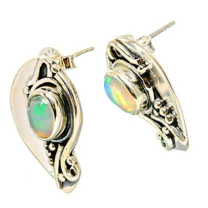 Ethiopian Opal Earrings 3/4" (925 Sterling Silver) EARR431493