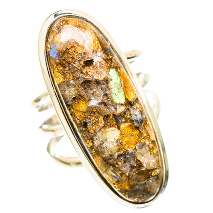 Large Brecciated Labradorite Ring Size 7 (925 Sterling Silver) RING137150