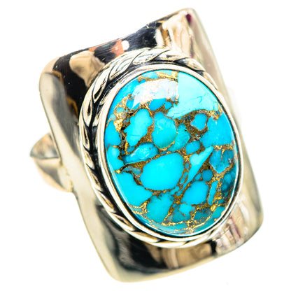 Blue Copper Composite Turquoise 925 Sterling Silver Ring Size 8.75 (925 Sterling Silver) RING137275