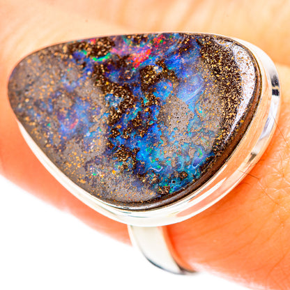 Australian Boulder Opal Ring Size 9 (925 Sterling Silver) RING137106