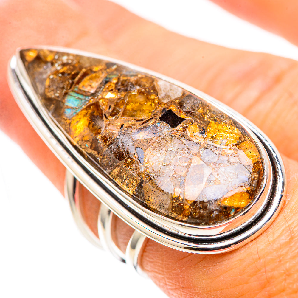 Large Brecciated Labradorite 925 Sterling Silver Ring Size 6.5 (925 Sterling Silver) RING137778