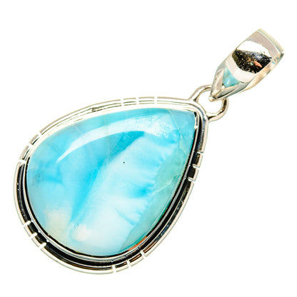 Larimar Pendant 1 3/4" (925 Sterling Silver) PD36296