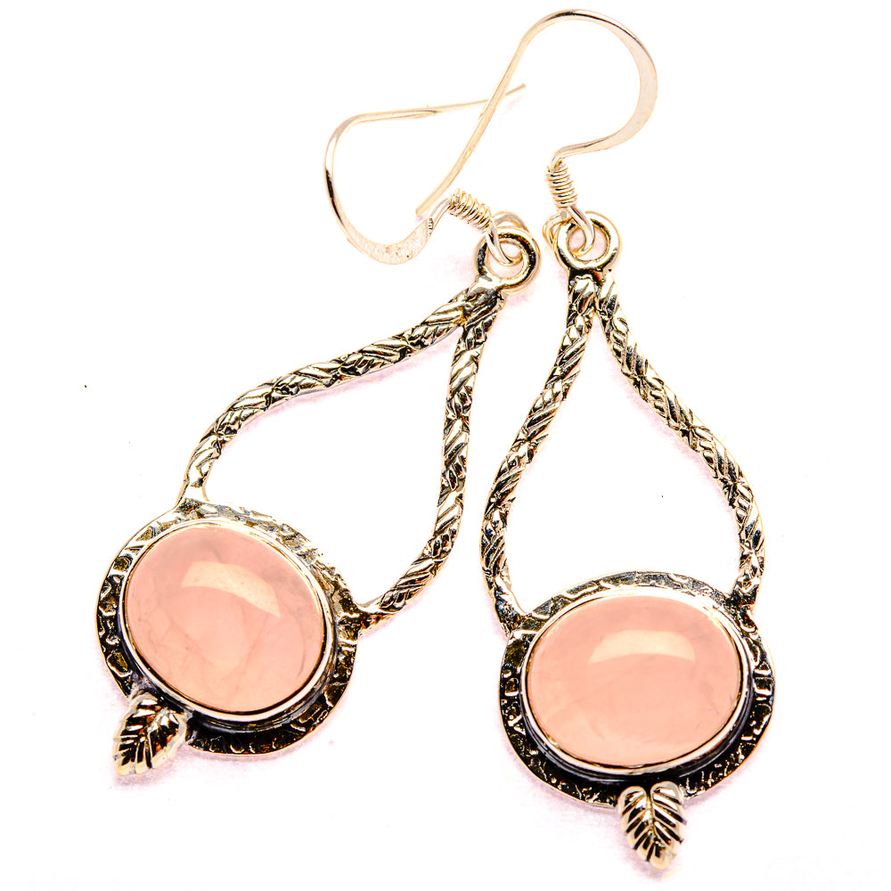 Rose Quartz Earrings 2 1/8" (925 Sterling Silver) EARR431807