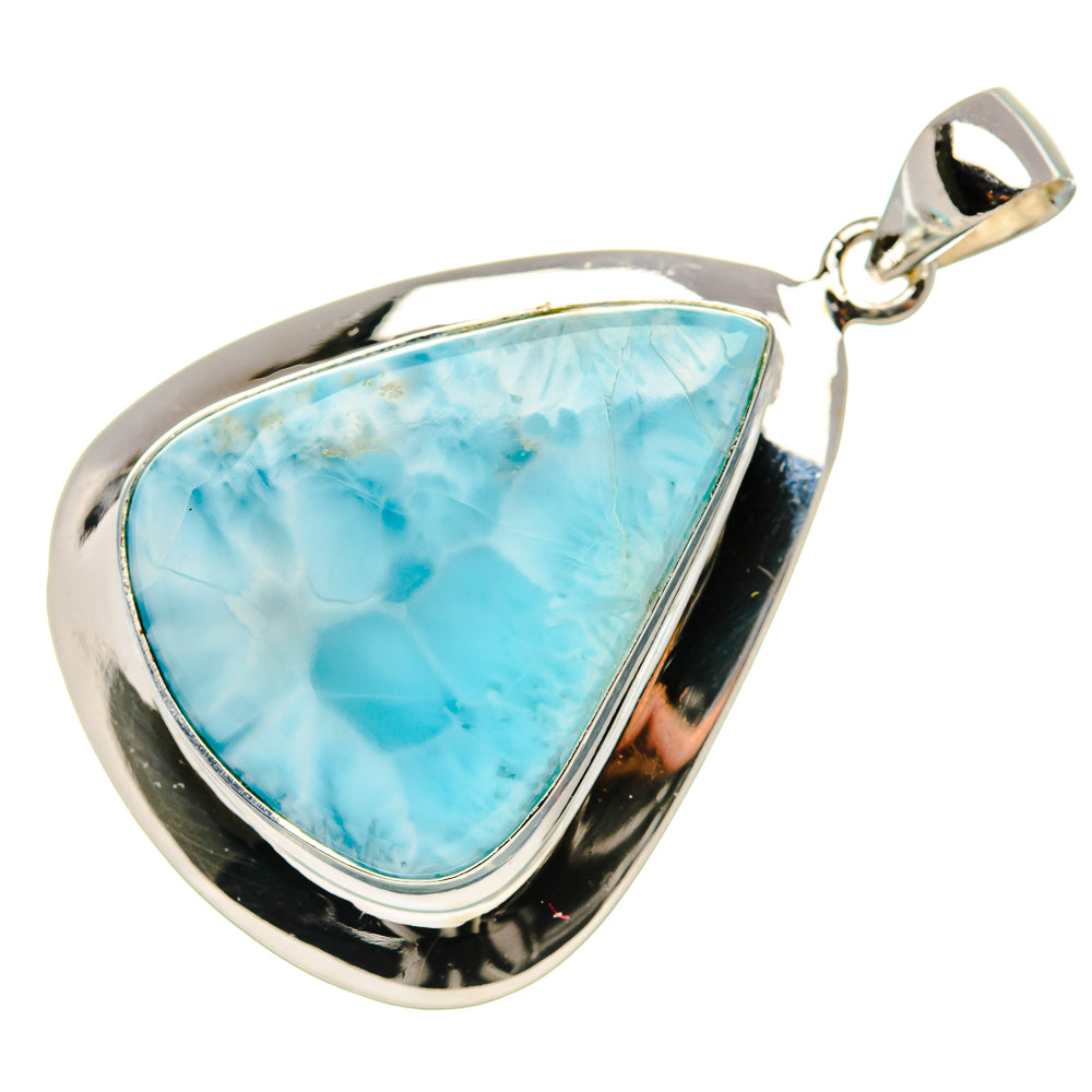 Larimar Pendant 1 3/4" (.925 Sterling Silver)