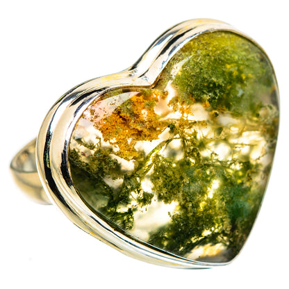 Green Moss Agate Ring Size 8 (925 Sterling Silver) RING134960