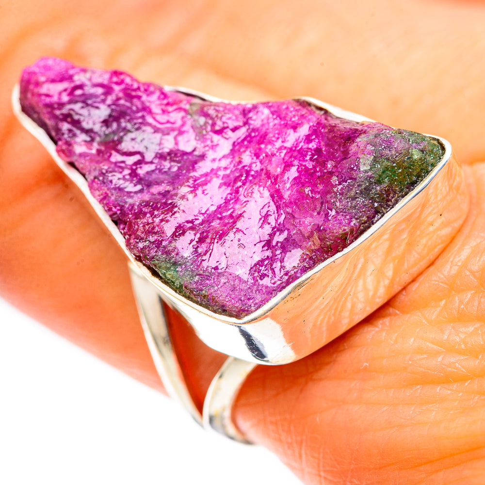 Large Rough Ruby Zoisite 925 Sterling Silver Ring Size 8.25 (925 Sterling Silver) RING137781