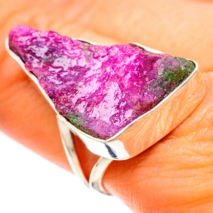 Large Rough Ruby Zoisite 925 Sterling Silver Ring Size 8.25 (925 Sterling Silver) RING137781