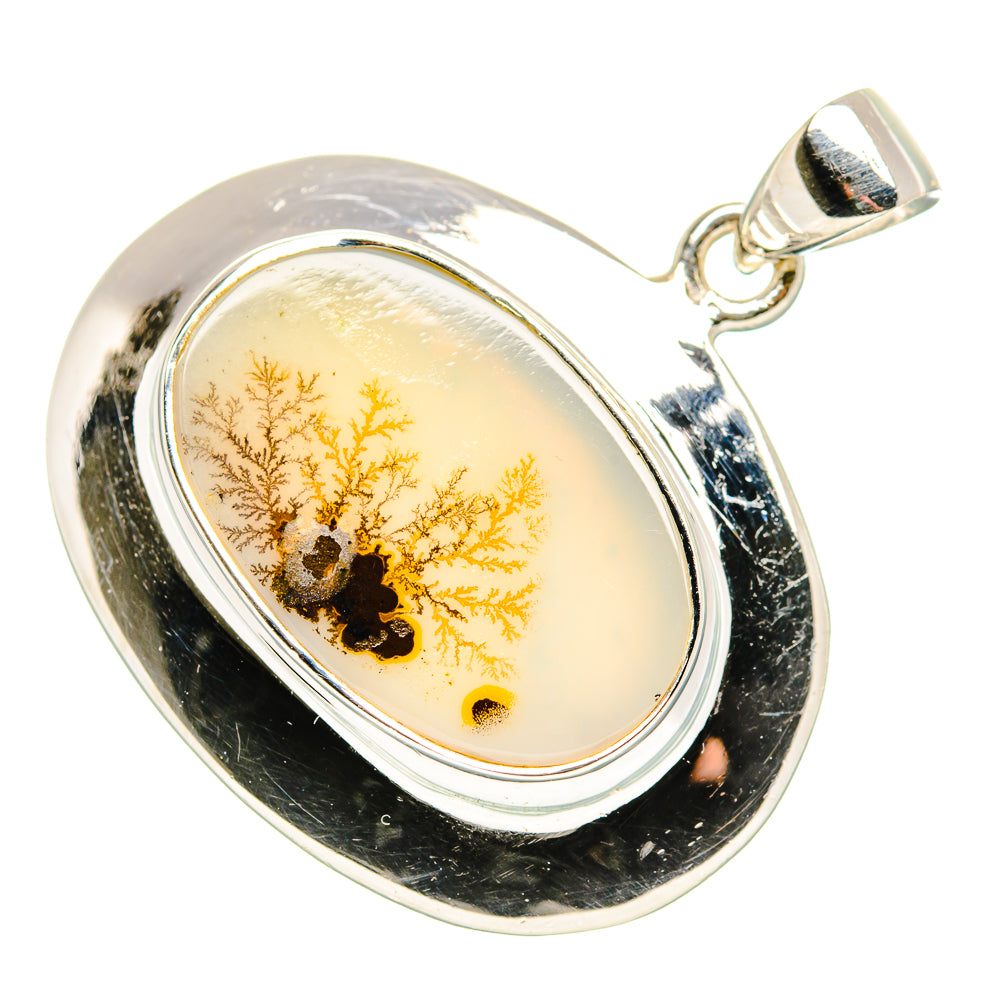 Scenic Dendritic Agate Pendant 1 3/8" (925 Sterling Silver) PD36857