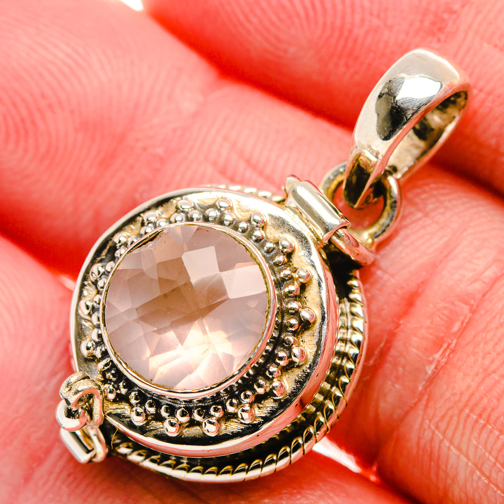Poison Rose Quartz Pendant 1 1/4" (925 Sterling Silver) PD37543