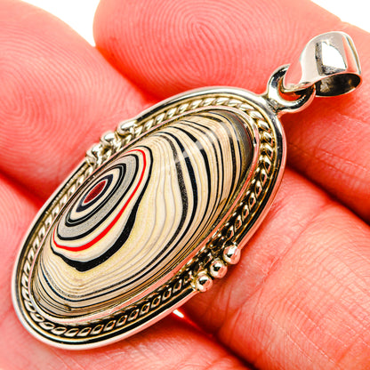 Fordite Pendant 1 3/4" (925 Sterling Silver) PD37412