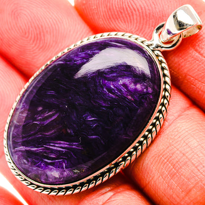 Charoite Pendant 1 7/8" (925 Sterling Silver) PD37367