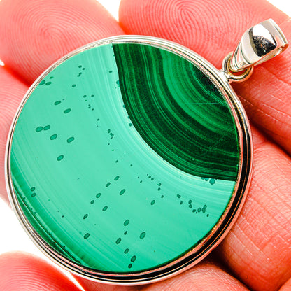 Malachite Pendant 2"  (925 Sterling Silver) PD37185