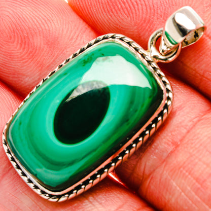 Malachite Pendant 1 1/2"  (925 Sterling Silver) PD37205