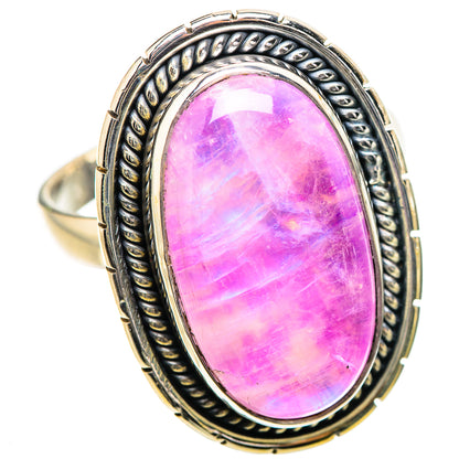 Large Pink Moonstone Ring Size 11 (925 Sterling Silver) RING135387