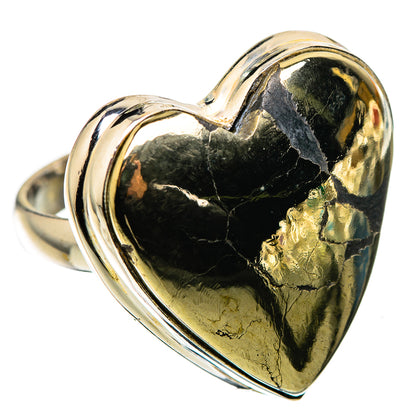 Large Pyrite In Black Onyx Ring Size 8 (925 Sterling Silver) RING136127