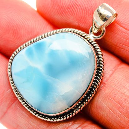 Larimar Pendant 1 1/2"  (925 Sterling Silver) PD37202