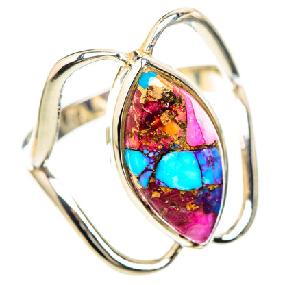 Kingman Pink Dahlia Turquoise Ring Size 9 (925 Sterling Silver) RING136455